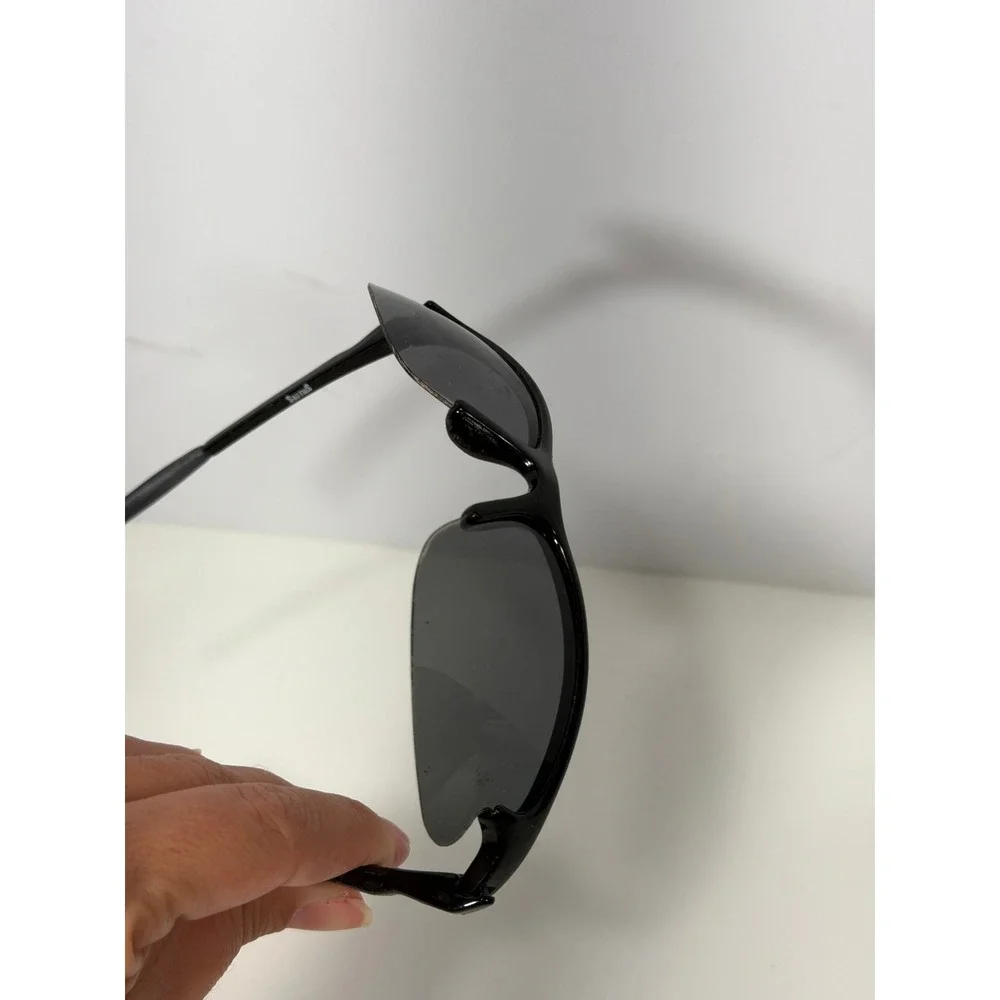 Style Eyes Lowdown Polarized Sport Sunglasses Black Wrap Frame Gray Lens Y2k 90s